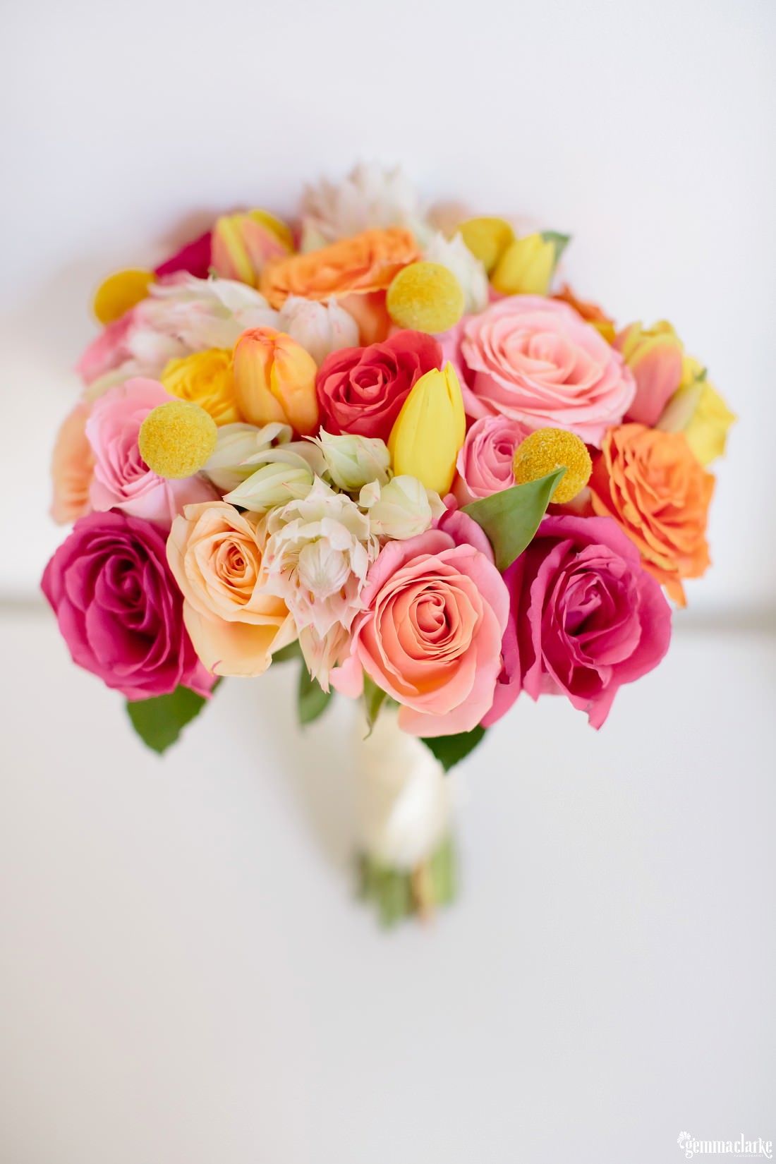 A lovely brightly coloured bridal bouquet - Zest at the Spit