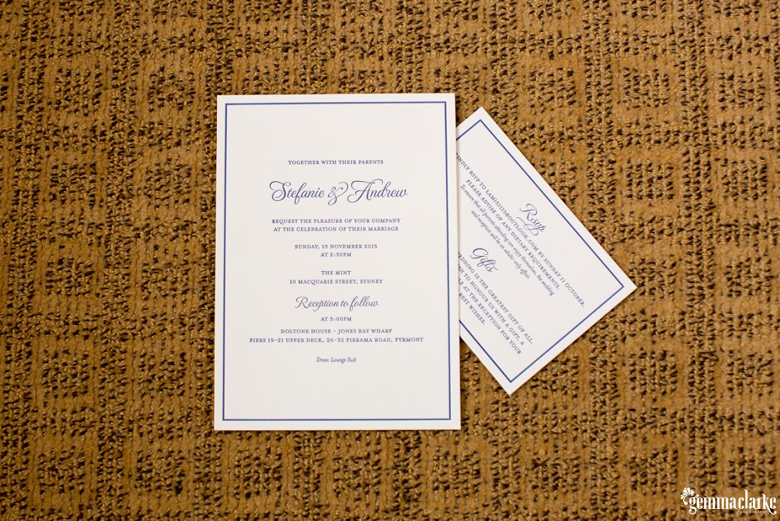 Wedding invitation and RSVP card