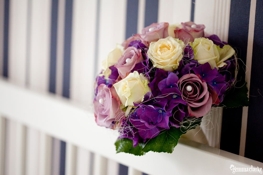 Beautiful soft yellow, purple and pale pink bouquet - German Country Wedding