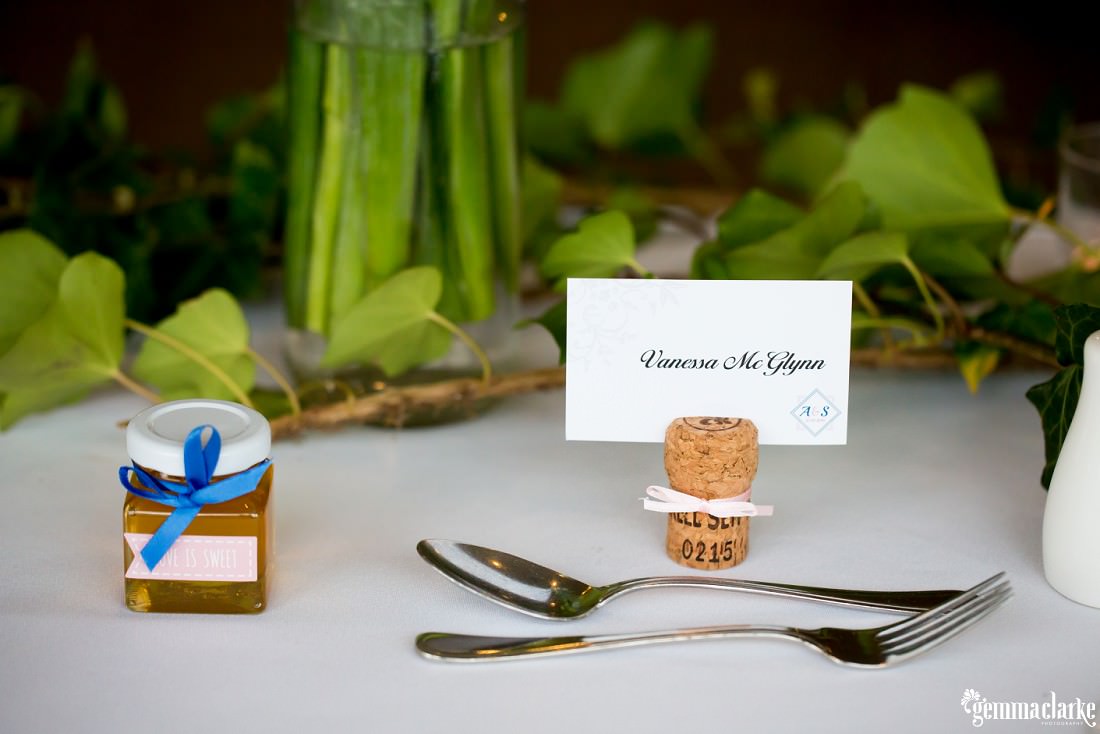 A close up of a table setting