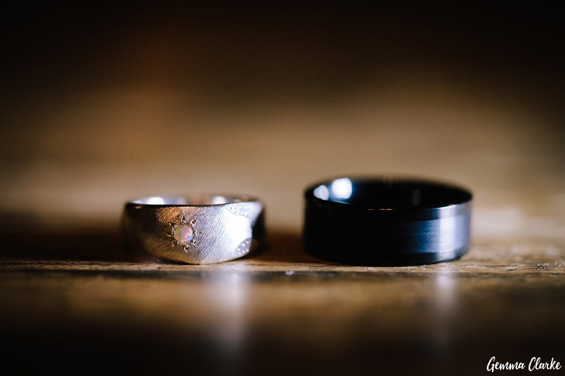 Amazing Wedding rings, one with opal at this Rooftop Bar Wedding in Sydney
