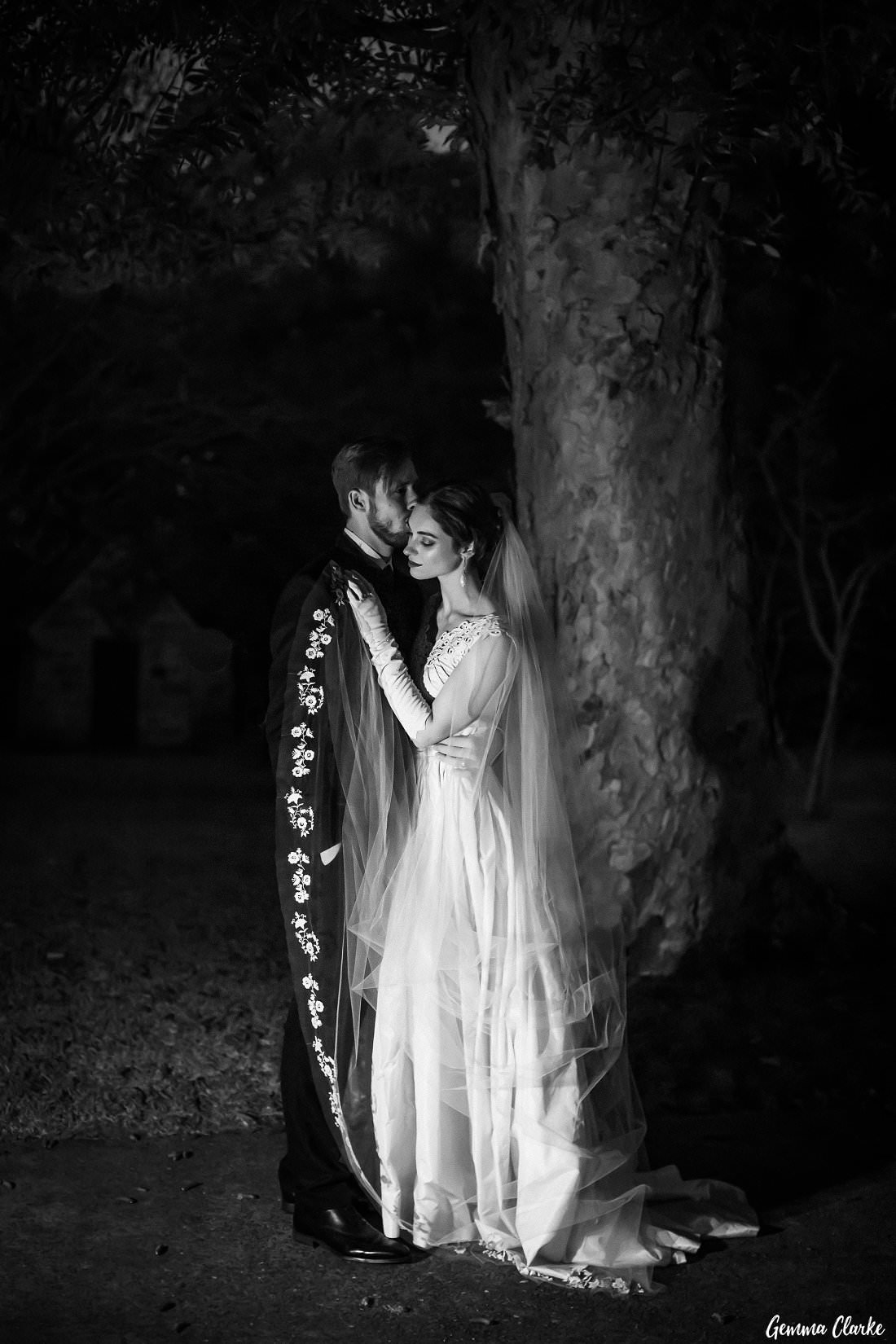 The only time for photos together was at night and these bride and groom portraits were so romantic and intimate at their Hunters Hill Wedding