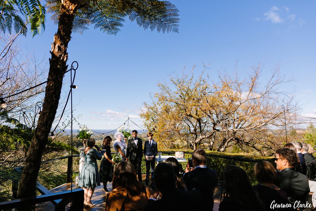 A stunning clear blue winter's day at this Loxley on Bellbird Hill Wedding
