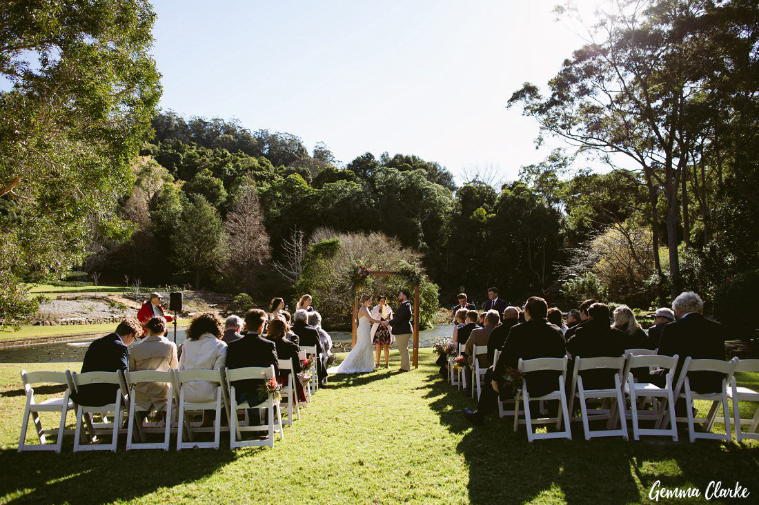 A Rhododendron Gardens wedding by the water at this winter Wollongong Wedding